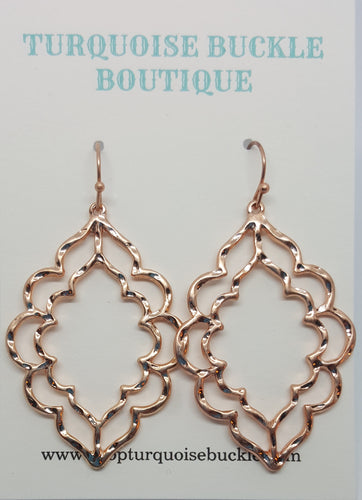 Rose Gold Scalloped Earrings