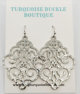 Silver Filigree Fashion Earrings