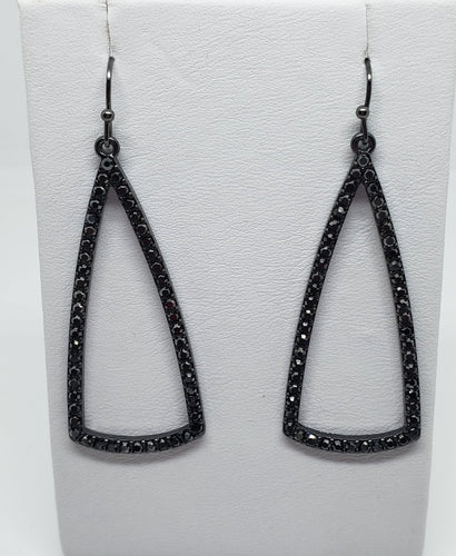 Hematite Triangle Drop Earrings