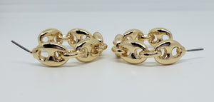 Gold Chain Link Hoop Earrings