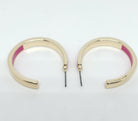 Magenta & Gold Hoop Earrings

Approximate Length: 1.25"