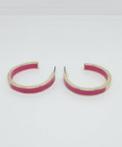 Magenta & Gold Hoop Earrings

Approximate Length: 1.25"