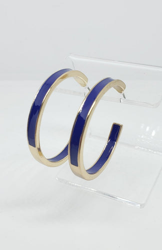 Royal Blue & Gold Circle Hoops