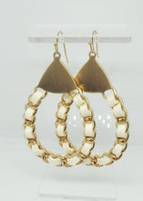 Gold & Ivory Braided Chain Teardrop Earrings