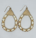 Braided Chain Teardrop Statement Earrings;

Color: Gold/Ivory

Approximate Length: 2.5"