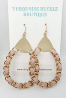 Braided Chain Teardrop Statement Earrings.

Color: Gold/Pink