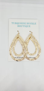 Gold Double Teardrop Cutout Earrings