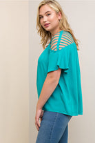 Jade Strappy Short Sleeve Curvy Top