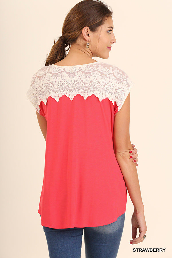 Strawberry Shortcake Topped with Lace Details Tunic