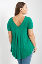 Green Perfect V-Neck Swing Top Curvy