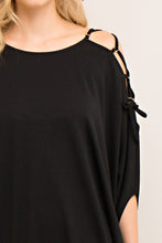 Fun In The Sun Black Open Shoulder Dress With Lace Up Detail