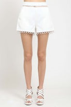 Dressy White Shorts Crochet Lace Trim