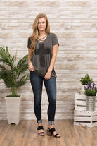 Black Cross Charcoal Short Sleeve Jersey Tee