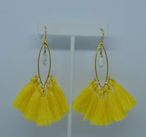 Yellow Tassel Earrings 