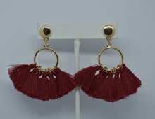Burgundy Tassel Earrings 