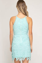 White Lace Sleeveless Bodycon Dress with Lining