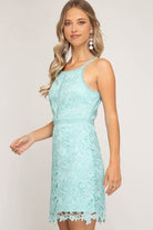 White Lace Sleeveless Bodycon Dress with Lining