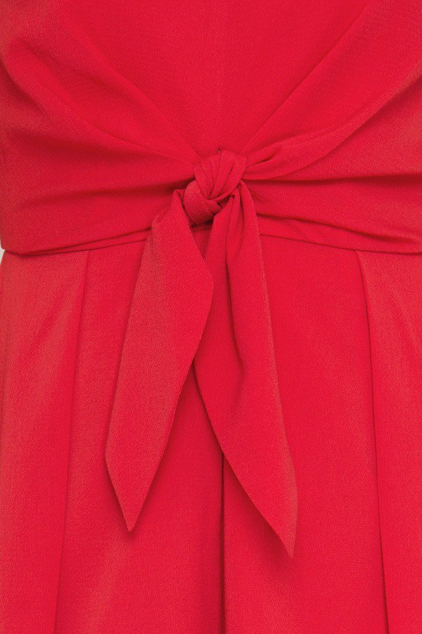 Off White Cami Romper with Front Tie Detail