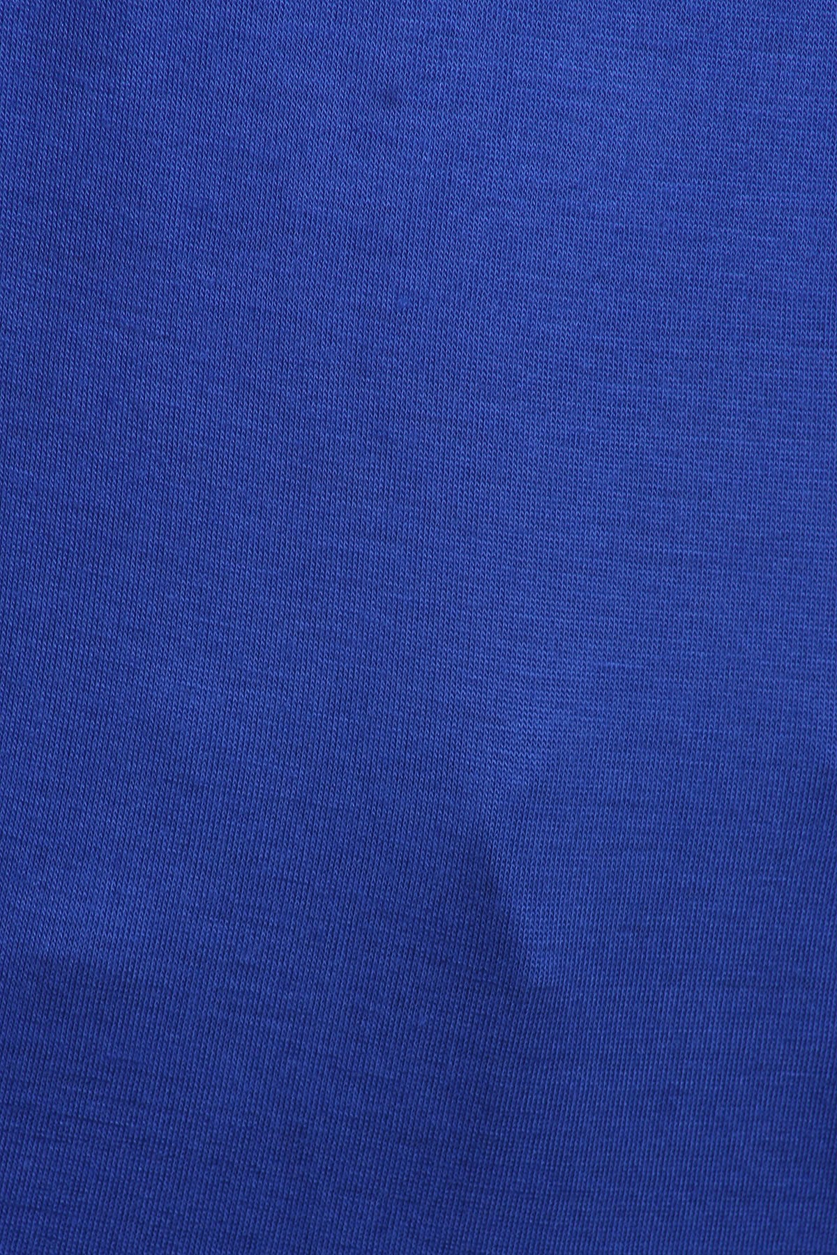 Royal blue Solid, loose fitting, 3/4 sleeve top with a scoop neck, open sleeves and ring detail on shoulders.