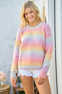 Happier Days Ombre Color Block Sweater